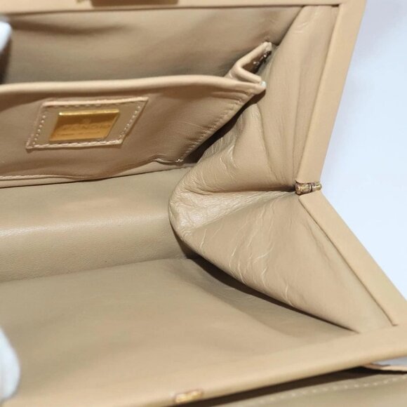 FENDI Zucca Canvas Hand Bag Beige Gold Auth 93833AV - Picture 13 of 16